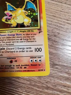 Pokemon TCG Charizard Base Set 2 HOLO Vintage Card 4/130 LP - Image 4