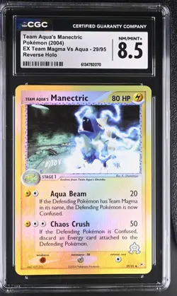 CGC 8.5 Aqua's Manectric 29/95 EX Team Magma Vs Aqua Reverse Holo Pokemon Card - Image 1
