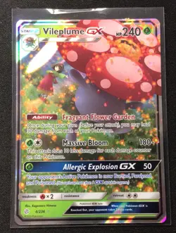 2019 Pokemon Vileplume GX! HP 240! Stage 2! Allergic Explosion GX! ENN Cards - Image 1