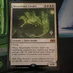 Magic The Gathering Moonshaker Cavalry White Foil Creature Promo Pack WOE 21 - Image 1