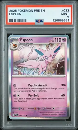 [PSA 9] Espeon 033/131 Prismatic Evolutions PRE Holo Rare POKEMON - Image 1