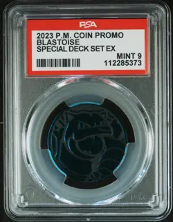 [PSA 9] 2023 Blastoise Coin Promo - Special Deck Set VMAX Shiny Holo POKEMON - Image 1