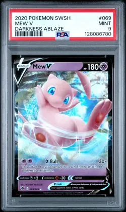 [PSA 9] Mew V 069/189 Darkness Ablaze Ultra Rare Holo English POKEMON - Image 1