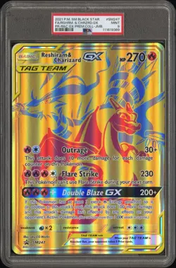[PSA 9] Reshiram & Charizard GX SM247 Premium Tag Team Collection JUMBO POKEMON - Image 1
