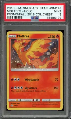[PSA 9] Moltres SM143 Fall 2018 Collector Chest Promo Holo POKEMON - Image 1