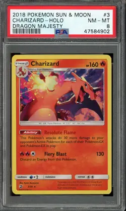 [PSA 8] Charizard 3/70 Dragon Majesty DRM Holo Rare POKEMON - Image 1