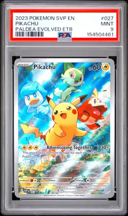 2023 POKEMON SVP EN-SV BLACK STAR PROMO #027 PIKACHU PSA 9 - Image 1