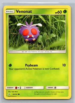Venonat 10/214 Unbroken Bonds Grass Basic Common Pokemon TCG Collectible - Image 1