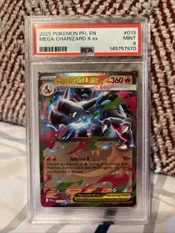 Pokemon TCG 2025 Phantasmal Flames Mega Charizard X ex #013 Holo - Image 1