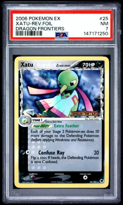 Pokemon Dragon Frontiers Xatu 25 Rev Holo FRESHLY GRADED PSA 7 NEAR MINT - Image 1