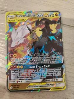 2019 Pokemon Sun & Moon Cosmic Eclipse Reshiram & Zekrom GX 157/236 - NM - Image 1