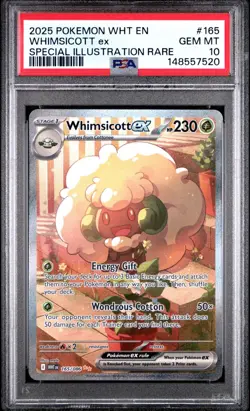 2025 Pokemon Whimsicott ex White Flare SIR Holo 165/086 PSA 10 - Image 1