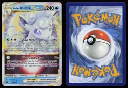 Alolan Vulpix VSTAR 034/195 Holo VSTAR Rare Silver Tempest Pokemon NM - Image 3