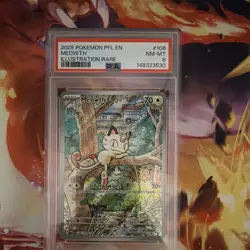 The Pokemon Company Meowth 106/094 Phantasmal Flames Holo Illustration Rare PSA… - Image 1