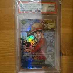 One Piece OP13 Luffy Manga Alt Art ENGLISH PSA 10 - Image 1