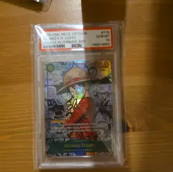 One Piece OP13 Luffy Manga Alt Art ENGLISH PSA 10 - Image 2