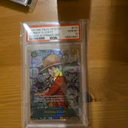 One Piece OP13 Luffy Manga Alt Art ENGLISH PSA 10 - Image 3