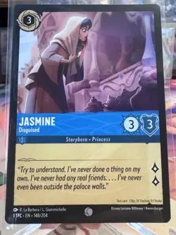 Disney Lorcana TCG Test Print Jasmine Disguised TFC 148/204 (RARE FIND) - Image 1