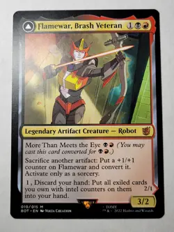 Flamewar, Brash Veteran -Double-Sided- Transformers Regular BOT 10 mtg NM/M - Image 1