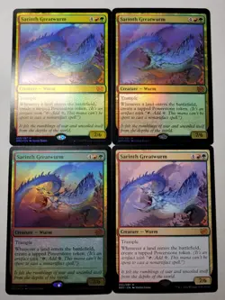 4x Sarinth Greatwurm -3 Foil, 1 Regular- Brothers War Mythic BRO 220 mtg NM/M - Image 1