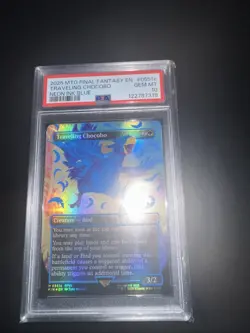 2025 MTG FINAL FANTASY TRAVELING CHOCOBO NEON INK BLUE PSA 10 RARE SSP - Image 3