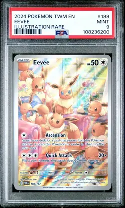 [PSA 9] Eevee 188/167 Twilight Masquerade TWM Illustration Rare POKEMON - Image 1