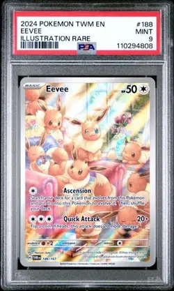 [PSA 9] Eevee 188/167 Twilight Masquerade Illustration Rare POKEMON - Image 1