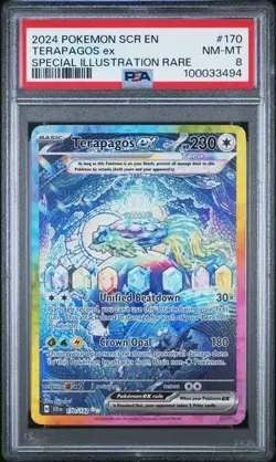[PSA 8] Terapagos ex 170/142 Stellar Crown SCR Special Illustration Rare POKEMON - Image 1