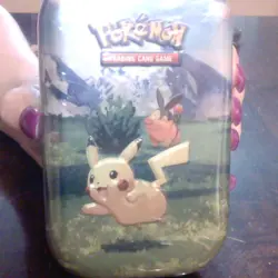 Pokemon Mega Evolution Accented Powers Tin Pikachu & Tepig TCG Mini Storage - Image 1