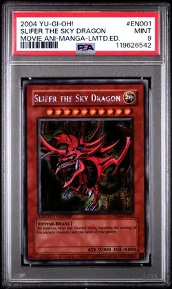 2004 YU-GI-OH! THE MOVIE ANI-MANGA LTD ED #EN001 SLIFER THE SKY DRAGON PSA 9 - Image 1