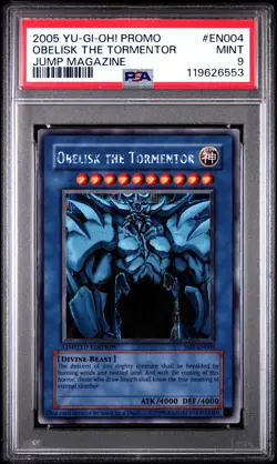 2005 YU-GI-OH! PROMO JUMP MAGAZINE #EN004 OBELISK THE TORMENTOR PSA 9 - Image 1