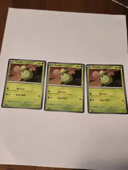 Smoliv 023 POKEMON Scarlet & Violet Promo Cards (SVP) COSMO HOLO (x4) one swirl - Image 1