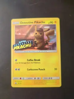Pokemon 2019 Black Star Promo SM190 DVD Stamped Holo Detective Pikachu - Image 1