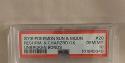 Pokemon Reshiram & Charizard GX | Ultra Rare | Unbroken Bonds | PSA 10 GEM MT - Image 3