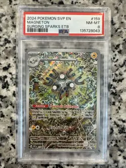 2024 Pokemon SVP en Magneton #159 Surging Sparks PSA 8 NM Mint - Image 1