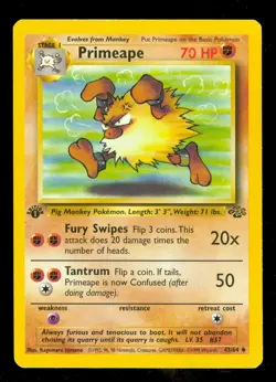Pokemon PRIMEAPE 43/64 1st Edition Jungle - MOD PLAY - Image 1