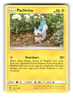 Pachirisu 80/214 Common Lost Thunder Pokemon Lightly Played - Image 1