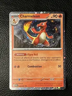 Pokemon Charmeleon Cosmos Holo Paldean Fates 008/191 Promo Card NM - Image 1