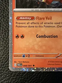Pokemon Charmeleon Cosmos Holo Paldean Fates 008/191 Promo Card NM - Image 4
