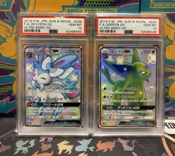 PSA 10 Sylveon & Espeon GX Pokemon Ultra Shiny Japanese 220 238/150 SEQUENTIAL - Image 1