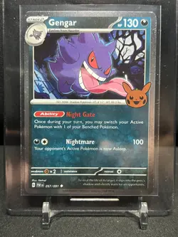 Gengar 057/091 Cosmos Holo Pokemon 2024 Trick or Trade NM - Image 1