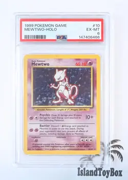#10 MEWTWO HOLO PSA 6 EX-MT Graded Pokemon Trading Card Game Base Set 1999 - Image 1