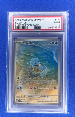 2023 POKEMON MEW EN-151 ILLUSTRATION RARE #170 SQUIRTLE PSA 9 - Image 1