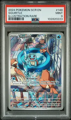 2024 POKEMON STELLAR CROWN IR ILLUSTRATION RARE SQUIRTLE 148/142 PSA 9 - Image 1
