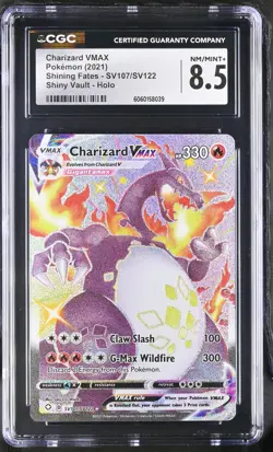 CGC 8.5 Charizard Vmax SV107/SV122 Shining Fates Rare Shiny Holo POKEMON - Image 1