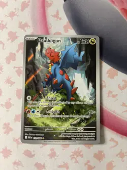 Pokemon Druddigon 151/086 White Flare English Illustration Rare - Image 1