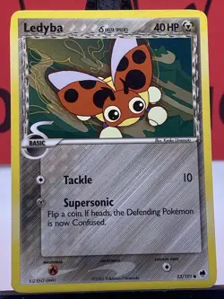 Ledyba Delta Species 53/101 Pokemon Card 2006 Dragon Frontiers Non Holo LP - Image 3