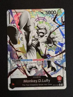 Monkey.D.Luffy ST21-001 Parallel Foil Leader Starter Deck EX Gear 5 One Piece NM - Image 1