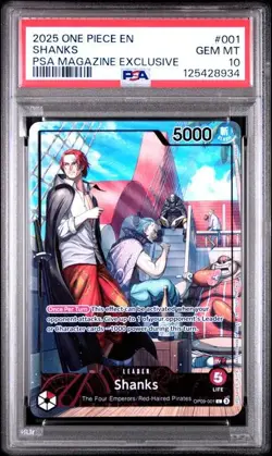 PSA 10 Shanks OP09-001 PSA Promo One Piece Card Game 2025 - Image 1