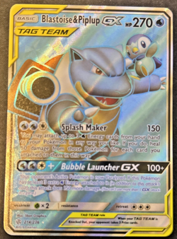 Blastoise & Piplup GX PSA 214/236 Cosmic Eclipse 2019 Pokemon Card - Image 1